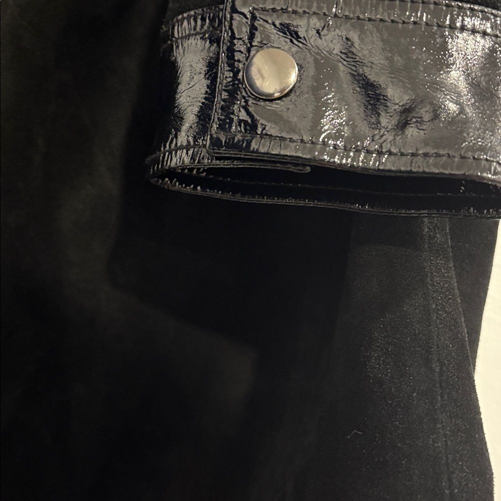 Leather/Suede Kenneth Cole Reaction Women’s 
Glossy Black Leather Suede Jacket - Picture 6 of 13